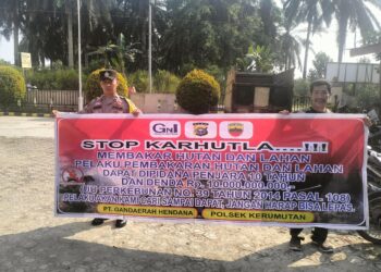 Polisi Patroli Cegah Karhutla di Kerumutan, Sosialisasi Larangan Bakar Hutan