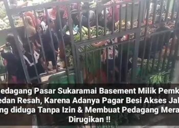 Pasar Sukaramai Ditutup Pagar Besi, Para Pedagang Mengeluh Dan Omset Merosot