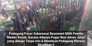 Pasar Sukaramai Ditutup Pagar Besi, Para Pedagang Mengeluh Dan Omset Merosot
