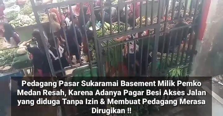 Pasar Sukaramai Ditutup Pagar Besi, Para Pedagang Mengeluh Dan Omset Merosot