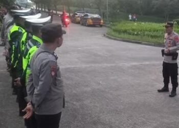 Polsek Talang Kelapa Lakukan Pengamanan Lari Maraton Fun Run Musi Runner Polda Sumsel 