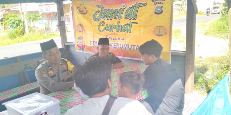 Polsek Kerumutan Gelar Jumat Curhat, Bahas Soal Santunan Kecelakaan Lalu Lintas
