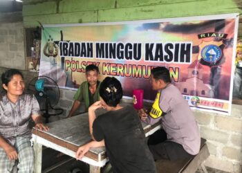 Polsek Kerumutan Gelar Minggu Kasih di Gereja Katolik St. Thomas Bukit Lembah Subur