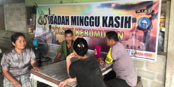 Polsek Kerumutan Gelar Minggu Kasih di Gereja Katolik St. Thomas Bukit Lembah Subur