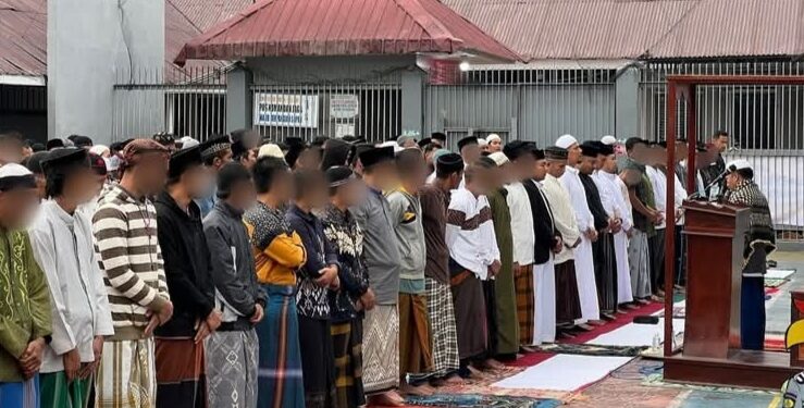 Ratusan Warga Binaan Rutan Takengon Melaksanakan Sholat Idul Adha 1446 H
