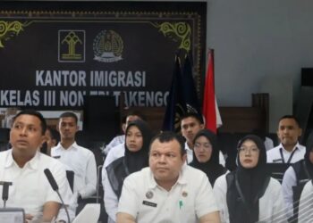 Kepala Kantor Imigrasi Takengon Bersama Tim Pokja ZI Mengikuti Pendampingan Perbaikan LKE WBBM