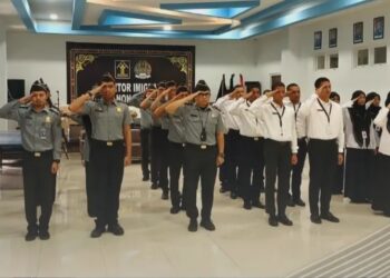 Kantor Imigrasi Takengon Mengikuti Apel Pagi Bersama Secara Virtual