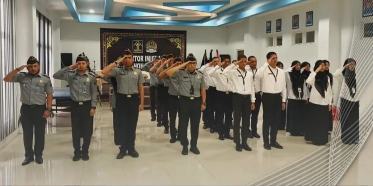 Kantor Imigrasi Takengon Mengikuti Apel Pagi Bersama Secara Virtual