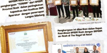 BKPSDM Langsa Raih Piagam Penghargaan Terbaik dari BPSDM Aceh 