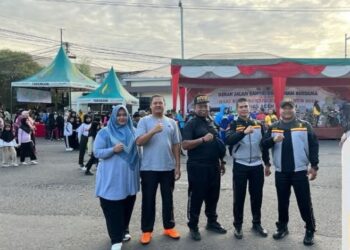 Kepala Rutan Takengon Dan Staf Menghadiri Jalan Santai Memeriahkan HUT Bhayangkara Ke-79