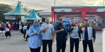 Kepala Rutan Takengon Dan Staf Menghadiri Jalan Santai Memeriahkan HUT Bhayangkara Ke-79