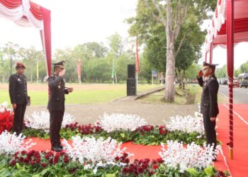 Kapolres Banyuasin Pimpin Upacara Hari Bhayangkara Ke-79, Tegaskan “Polri Untuk Masyarakat”