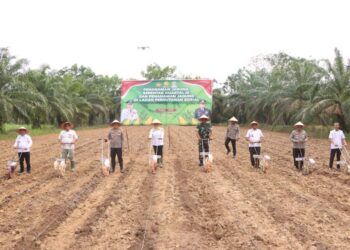 Semangat Menuju Swasembada Pangan, Polres Banyuasin tanam Jagung kuartal Ke III