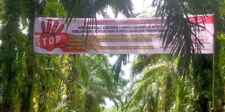 Masyarakat Penanggalan Kembali Pastikan Akses Jalan Menuju PT Laot Bangko Tertutup