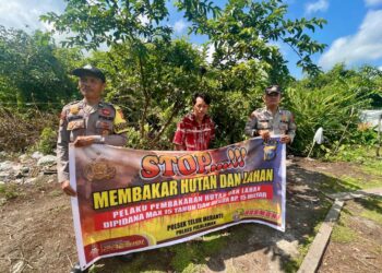 Pencegahan Karhutla, Polsek Teluk Meranti Laksanakan Penyebaran Maklumat Kapolda Riau dan Binluh