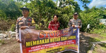 Pencegahan Karhutla, Polsek Teluk Meranti Laksanakan Penyebaran Maklumat Kapolda Riau dan Binluh