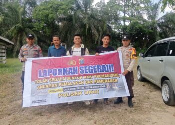 Polsek Ukui Ajak Warga Lawan Premanisme Melalui Media Spanduk