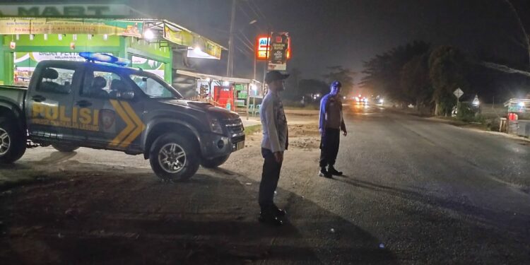 Jamin Keamanan Malam Hari, Polsek Pangkalan Lesung Intensifkan Patroli Blue Light