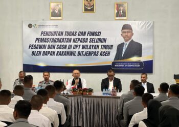 Kakanwil Ditjenpas Aceh Berikan Arahan Penguatan Tusi kepada Pegawai dan CASN UPT Wilayah Timur di Lapas Narkotika Langsa