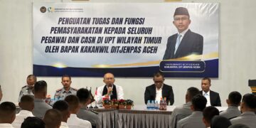 Kakanwil Ditjenpas Aceh Berikan Arahan Penguatan Tusi kepada Pegawai dan CASN UPT Wilayah Timur di Lapas Narkotika Langsa