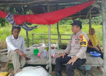 Bhabinkamtibmas Pangkalan Kuras Ajak Warga Jaga Kamtibmas dan Cegah Karhutla