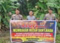 Cegah Karhutla, Polsek Teluk Meranti Sebar Maklumat Kapolda Riau di Lahan Rawan Terbakar