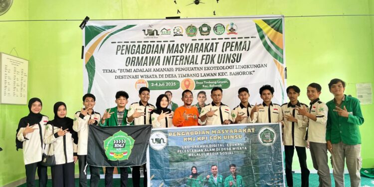HMJ KPI UINSU KPM Di Desa Timbang Lawan, Angkat Tema Eko Dakwah Digital