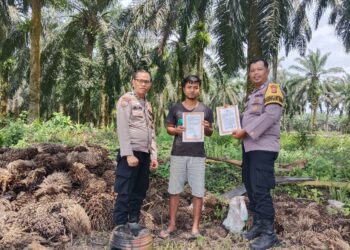 Polsek Pangkalan Lesung Gencar Sosialisasikan Maklumat Kapolda Riau Terkait Karlahut