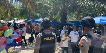 Tim Raga Polres Kuansing Amankan Festival Pacu Jalur Rayon 3 di Kecamatan Pangean