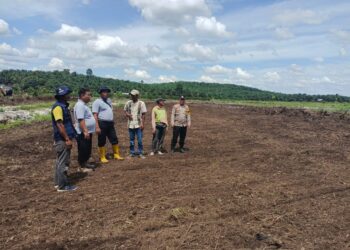 Polsek Pangkalan Kuras Tinjau Lahan Penanaman Jagung Serentak, Dukung Ketahanan Pangan Nasional