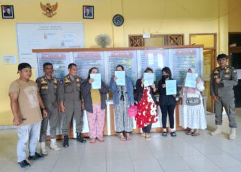 Satpol PP Kampar Kiri Melaksanakan Razia Penyakit masyarakat