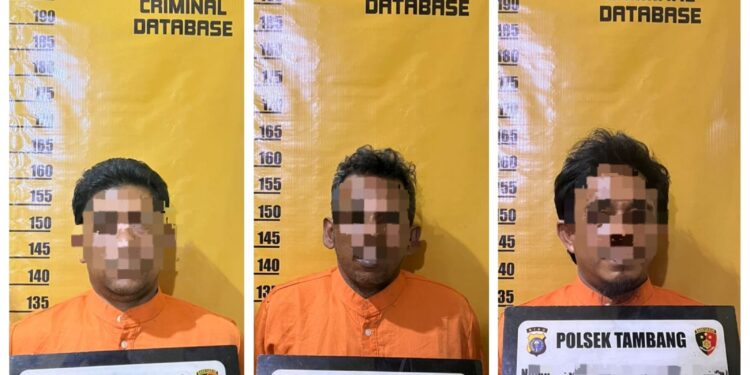 Polsek Tambang Ringkus Tiga Pencuri Atap Seng Di Perumahan Mutiara Aishafa
