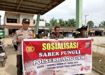 Cegah Praktik Pungli, Polsek Langgam Sosialisasikan Saber Pungli Ke Masyarakat