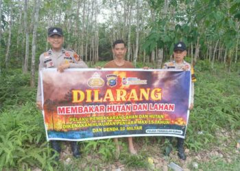 Polsek Pangkalan Kuras Ajak Warga Sorek Satu Cegah Karhutla Sejak Dini
