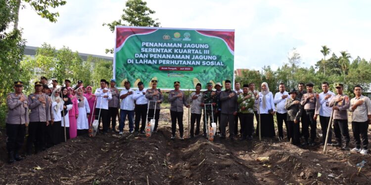 Penanaman Jagung Serentak Kuartal III, Polres Aceh Tengah Siapkan Lahan 24 Hektare Lebih