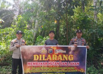Polsek Pangkalan Kuras Gelar Sosialisasi Antisipasi Karhutla di Sorek Satu