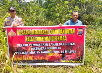 Cegah Karhutla, Polsek Langgam Gencar Sosialisasi Larangan Membakar Lahan