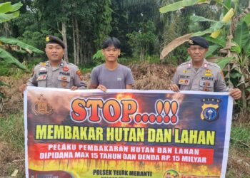 Polsek Teluk Meranti Gencarkan Penyuluhan Karhutla, Sebar Maklumat Kapolda Riau di Titik Rawan