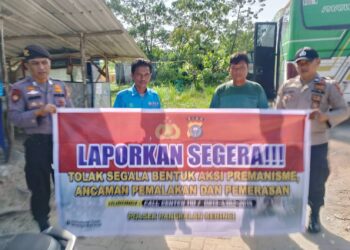 Polsek Pangkalan Kerinci Gencarkan Sosialisasi Tolak Premanisme di Tempat Usaha