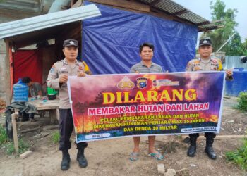 Polsek Pangkalan Kuras Gelar Sosialisasi Antisipasi Karhutla di Wilayah Rawan