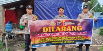 Polsek Pangkalan Kuras Gelar Sosialisasi Antisipasi Karhutla di Wilayah Rawan