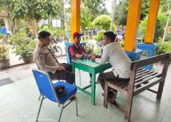 Bhabinkamtibmas Sambangi SMA Negeri 1 Bunut, Sampaikan Imbauan Jaga Kamtibmas