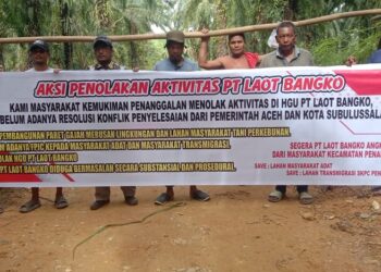 Masyarakat Penanggalan Geram langsung Tutup Akses Jalan Menuju PT Laot Bangko
