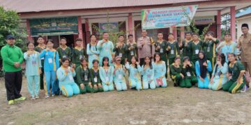 Bhabinkamtibmas Sosialisasikan Bahaya Kenakalan Remaja di SMPN 2 Pangkalan Lesung