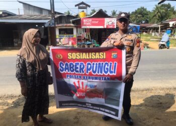 Polsek Kerumutan Sosialisasikan Saber Pungli kepada Warga, Tegaskan Tak Ada Ruang untuk Pungutan Liar