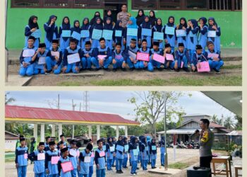 Polsek Bunut Beri Penyuluhan di MTsN 2 Pelalawan, Bahas Lalu Lintas, Narkoba, dan Pergaulan Bebas