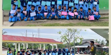 Polsek Bunut Beri Penyuluhan di MTsN 2 Pelalawan, Bahas Lalu Lintas, Narkoba, dan Pergaulan Bebas