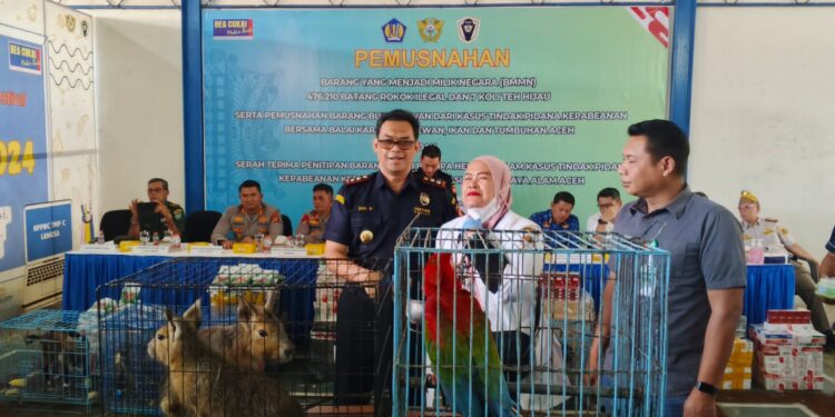 Sembilan Ekor Satwa Dilindungi Hasil Penindakan Bea Cukai Langsa Dititip ke Lembaga Konservasi