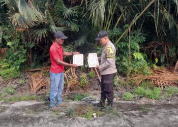 Sosialisasi Maklumat Kapolda, Polsek Kuala Kampar Ingatkan Warga Jangan Bakar Lahan