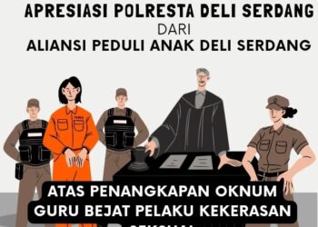 Apresiasi Aliansi Peduli Anak Deli Serdang Penangkapan Oknum Guru Bejat Pelaku Kekerasan Seksual
